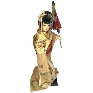 Vintage‎ Japanese Geisha Doll with Umbrella